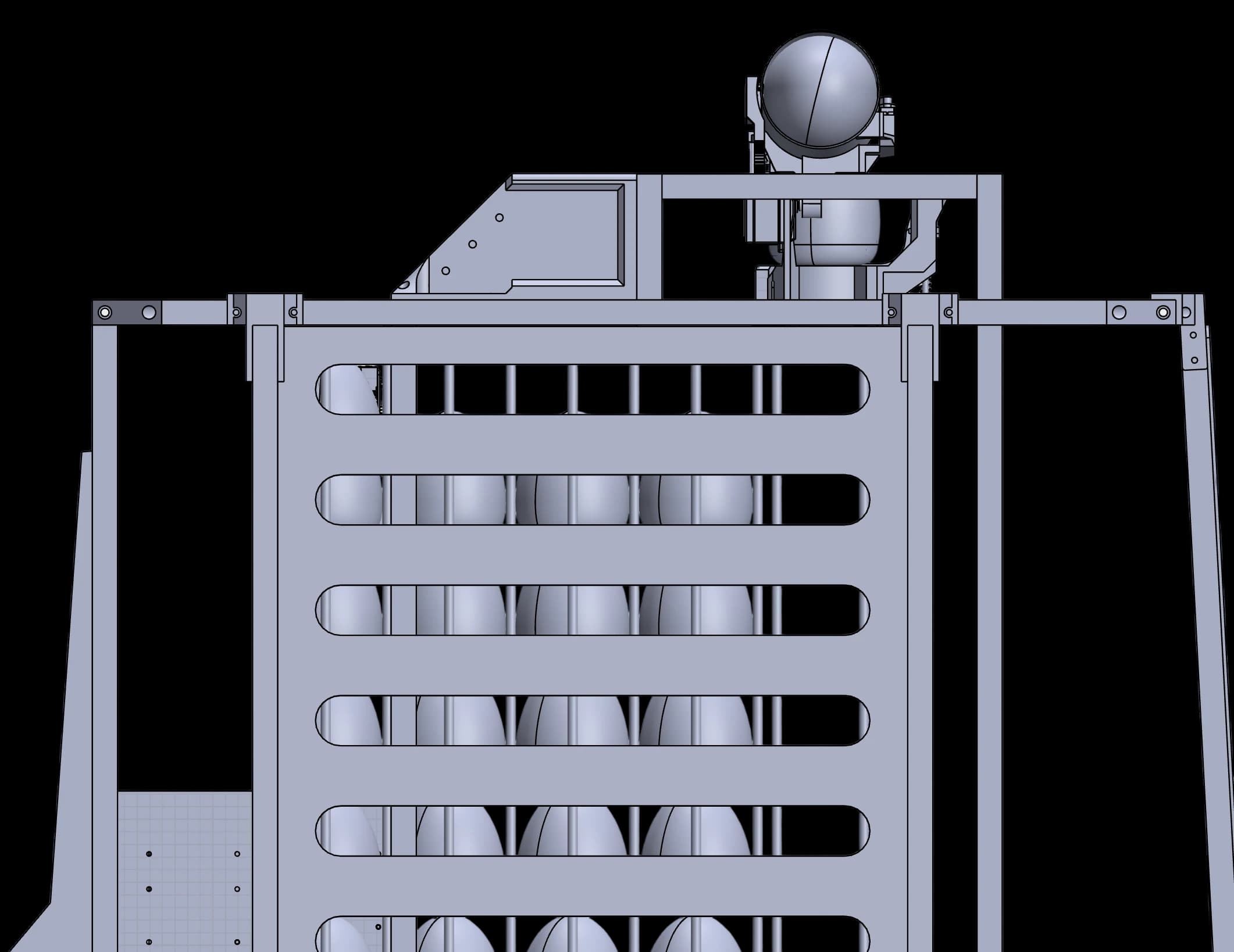 Render of the modular internal frame